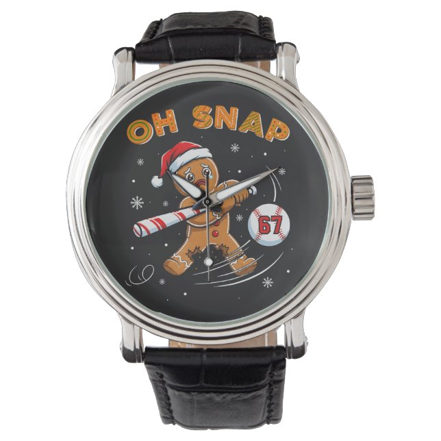Gingerbread Oh Snap 67 Baseball Watch (Front)