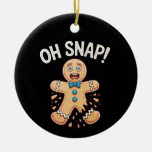 Gingerbread Oh Snap Christmas Cookie Baking Xmas Ceramic Tree Decoration