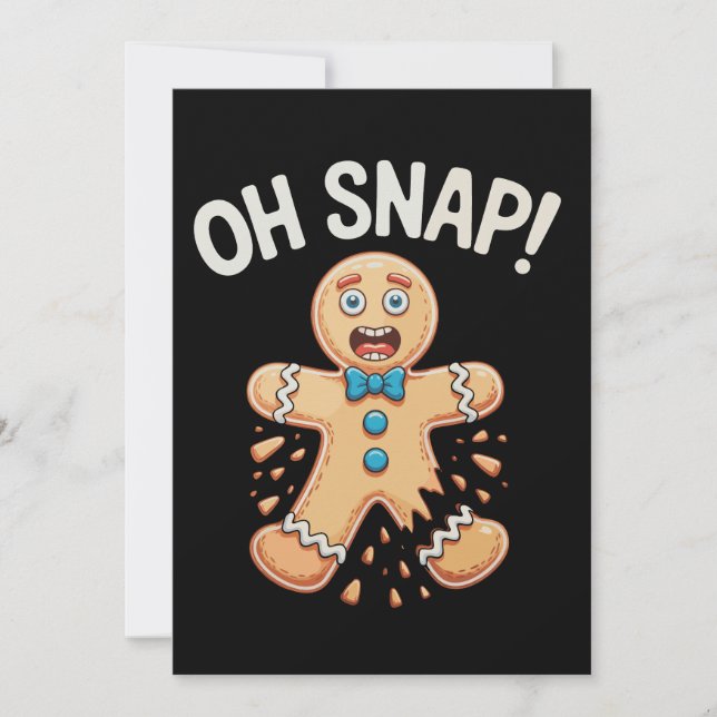 Gingerbread Oh Snap Christmas Cookie Baking Xmas Holiday Card (Front)