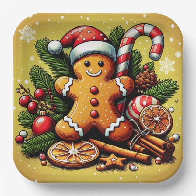 Gingerbread paper plate! paper plate (Front)