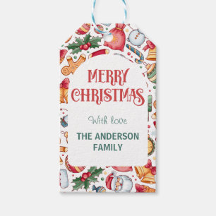 Gingerbread Personalised Merry Christmas Gift Tags
