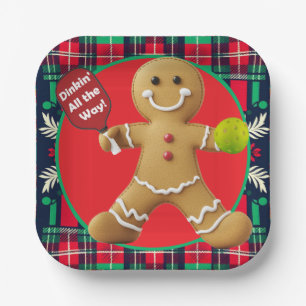 Gingerbread Pickleball Party Paper Plate
