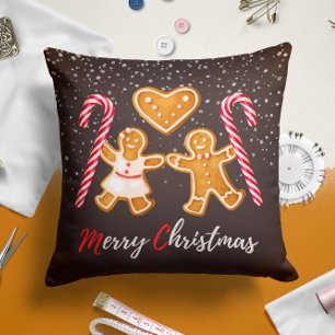 Gingerbread Pillow   Christmas Throw Pillow