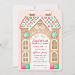 Gingerbread Pink Party Invitation