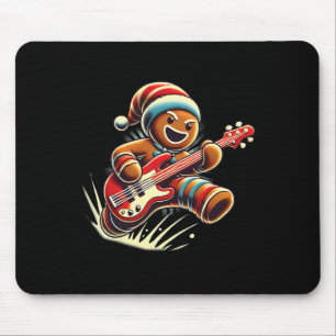 Gingerbread Playing Guitar Christmas Musician Guit Mouse Pad