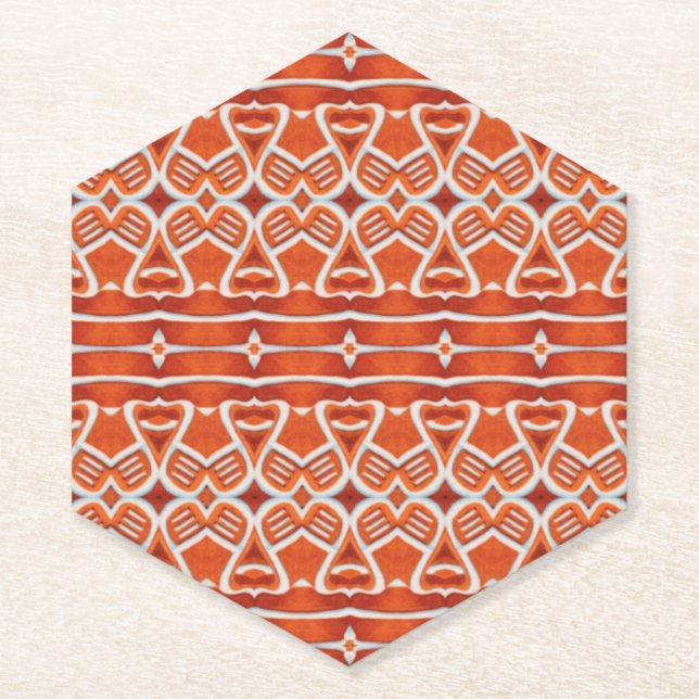 GINGERBREAD Pointed Hexagon Paper Coasters (Front)