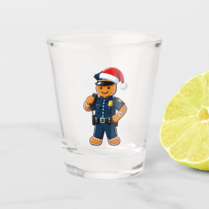 Gingerbread Police Officer Christmas 2026 Holiday Shot Glass