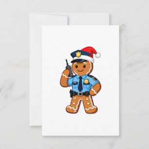 Gingerbread Police Officer Christmas 2026 Holiday Thank You Card