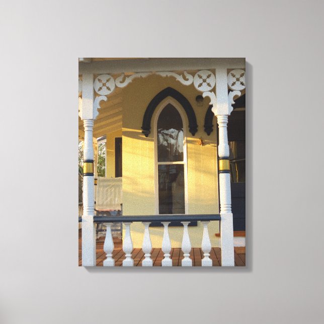 Gingerbread Porch Glow - Martha's Vineyard Canvas Print (Front)