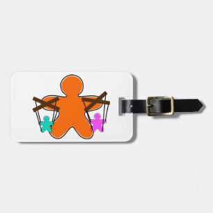 Gingerbread Puppet Master Controlling Characters Luggage Tag