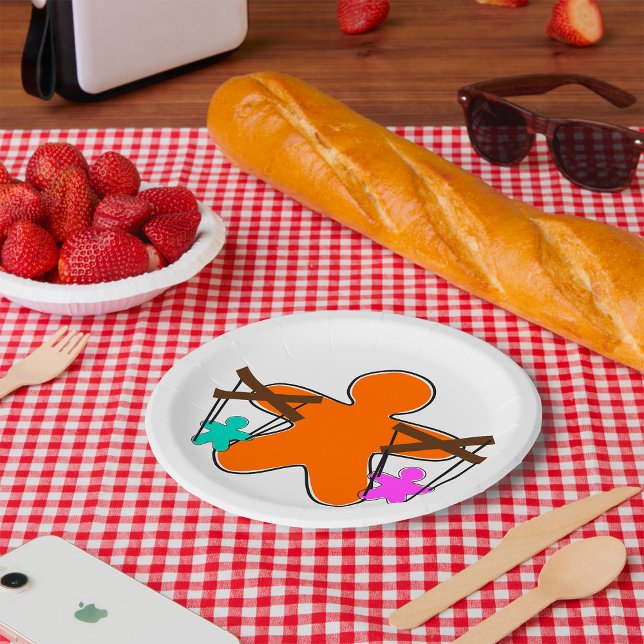Gingerbread Puppet Master Controlling Characters Paper Plate (Creator Uploaded)