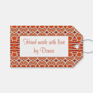 GINGERBREAD Rectangle "Hand Made" Tags