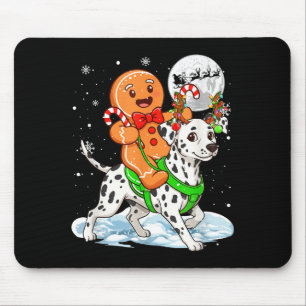 Gingerbread Ridding Dalmatian Reindeer Christmas B Mouse Pad
