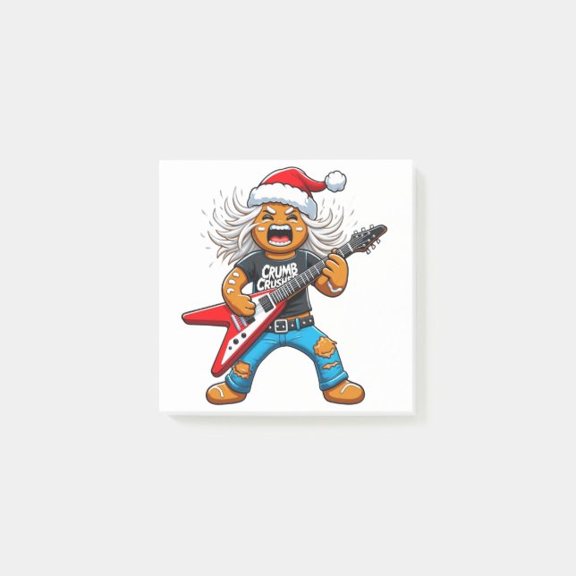 Gingerbread Rock Guitar Christmas 2026 Holiday   Post-it Notes (Front)