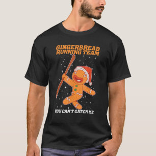 Gingerbread Running Team Christmas Cookie Funny Ba T-Shirt