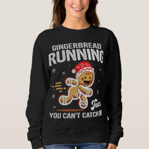 Gingerbread Running Team Christmas Cookie Funny Xm Sweatshirt
