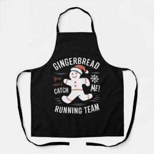 Gingerbread Running Team Christmas Humour Apron