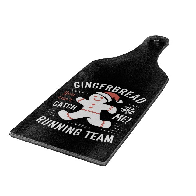 Gingerbread Running Team Christmas Humour Cutting Board (Corner)