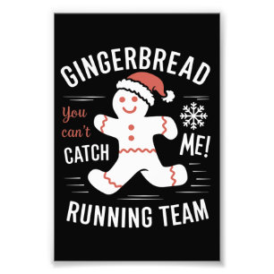 Gingerbread Running Team Christmas Humour Photo Print