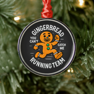 Gingerbread Running Team Metal Tree Decoration