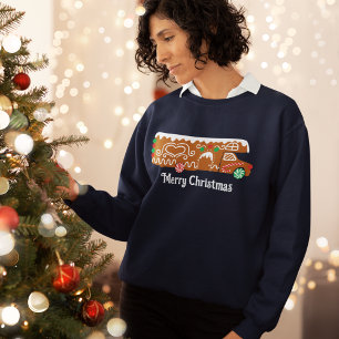 Gingerbread RV Class C Camper Christmas Graphic Sweatshirt