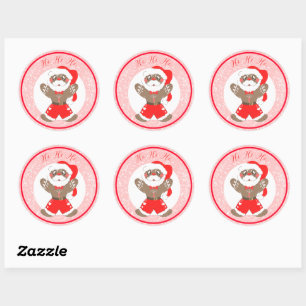 Gingerbread Santa Classic Round Sticker