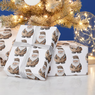 Gingerbread Santa Claus Christmas Wrapping Paper