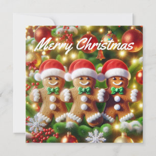 Gingerbread Santa Claus Holiday Card