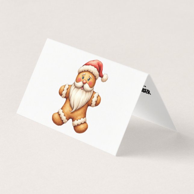 Gingerbread Santa Folded Card (Front)