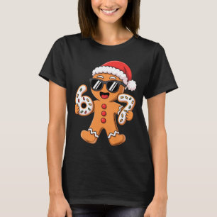 Gingerbread Santa With Sungles Holding 67 Cookies  T-Shirt