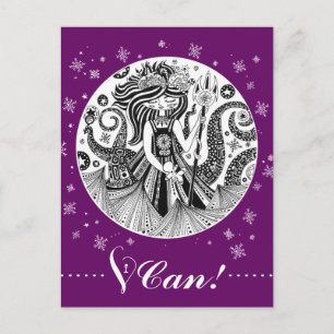 Gingerbread Sea Witch   Purple Postcard