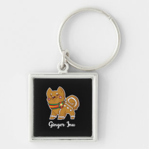 Gingerbread shiba inu Dog gift for christmas Key Ring