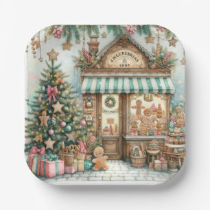 Gingerbread Shop Paper Plate