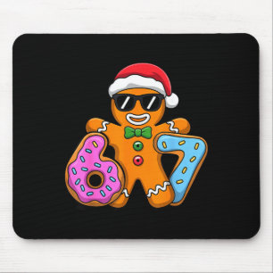 Gingerbread Six Seven 67 Ice Cream Drip Christmas  Mouse Pad