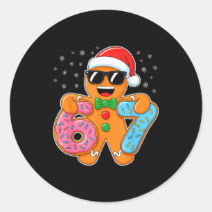Gingerbread Six Seven 67 Meme 6 7 Funny Christmas Classic Round Sticker