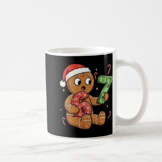 Gingerbread Six Seven 67 Meme 6 7 Funny Christmas  Coffee Mug (Right)