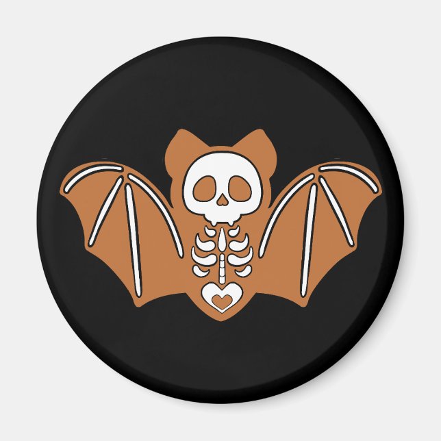 Gingerbread Skeleton Bat Magnet (Front)