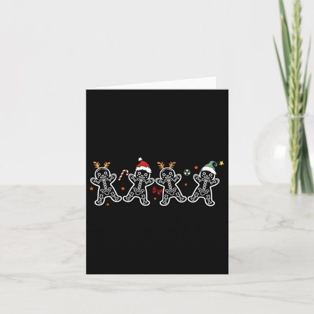 Gingerbread Skeleton Christmas Radiology Shir Xray Card (Front)