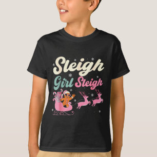 Gingerbread Sleigh Girl Nk Funny Christmas Women G T-Shirt
