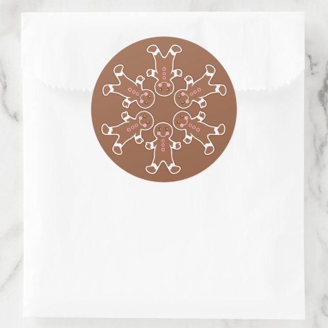 Gingerbread Snowflake Holiday Stickers  (Bag)