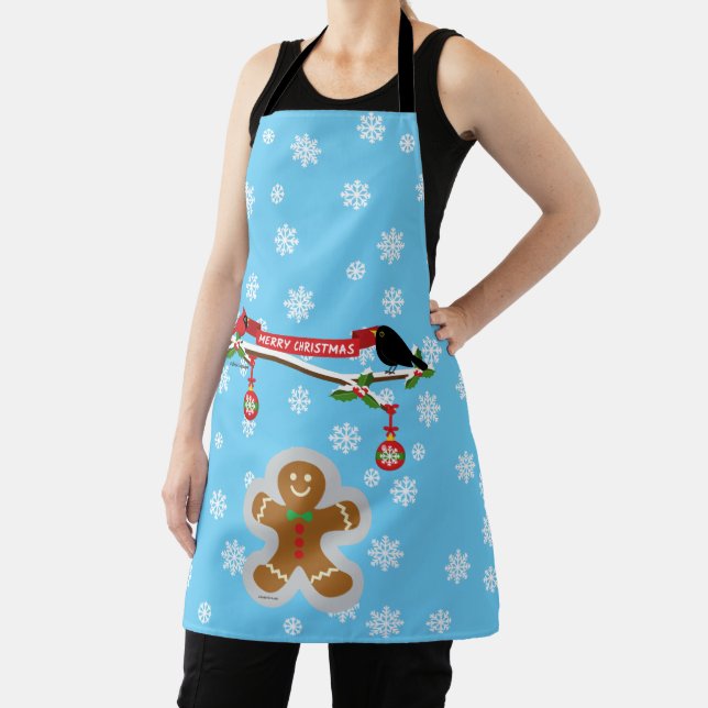 Gingerbread, Snowflakes and Birds Apron (Insitu)