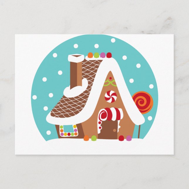 Gingerbread Snowglobe Postcard (Front)