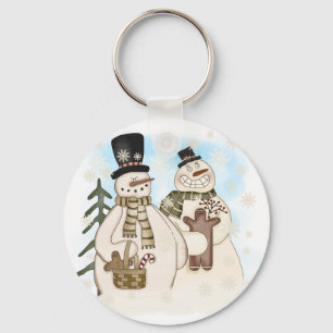Gingerbread Snowmen T-shirts and Gifts Key Ring