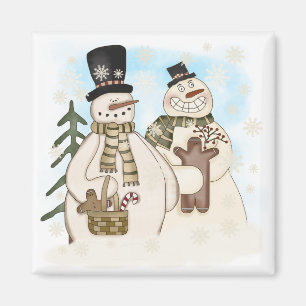 Gingerbread Snowmen T-shirts and Gifts Magnet