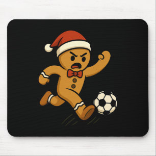 Gingerbread Soccer Player Funny Christmas Kids Boy Mouse Pad