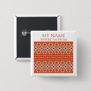 GINGERBREAD Square Name Tag Pin Button