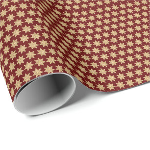 Gingerbread Star Cookie Christmas Wrapping Paper