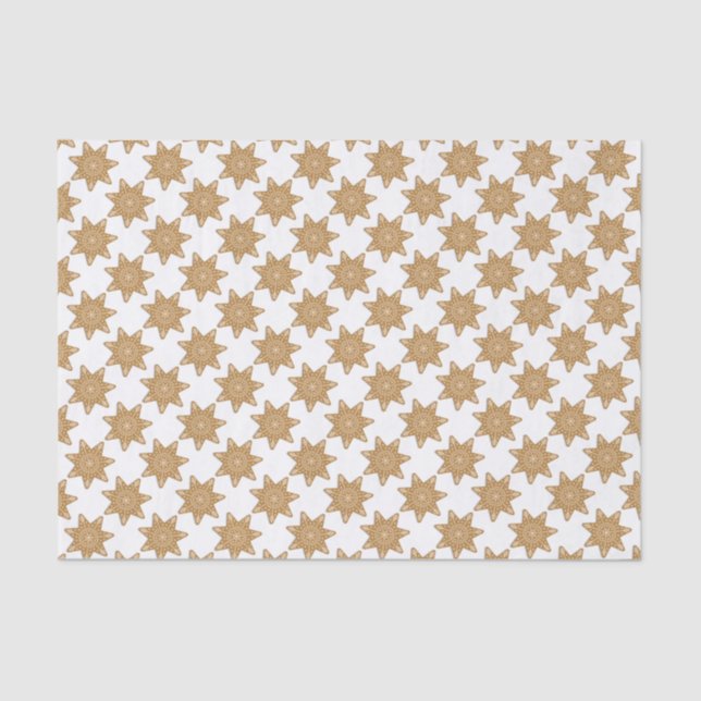 Gingerbread Star Cookies Pattern Tissue Paper (Front)