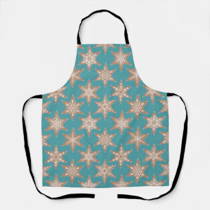 Gingerbread Stars Christmas (Green) Apron