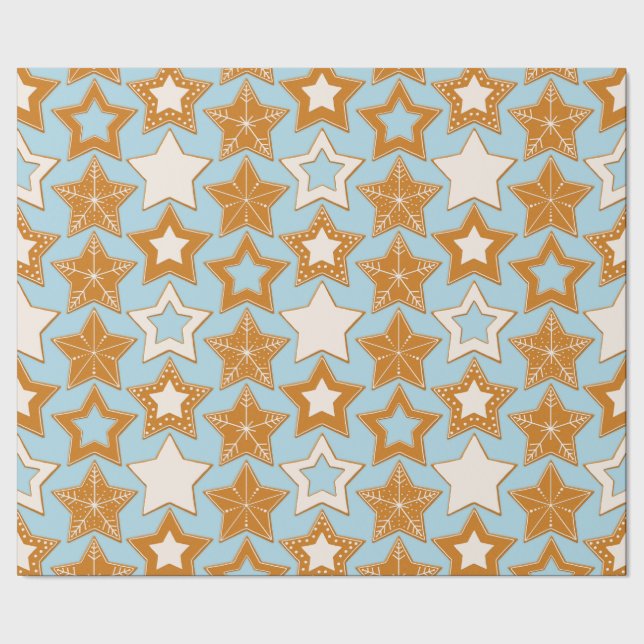 Gingerbread Stars (Holiday) Wrapping Paper (Seam)